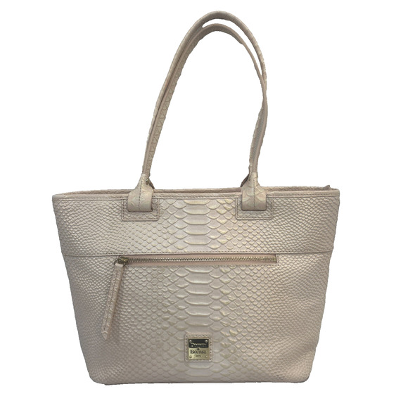 Dooney & Bourke Large Zip Tote Woman's Bag Blush Embossed Leather Old Money - Picture 2 of 13